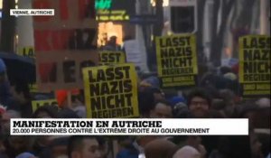 En Autriche, des milliers de personnes manifestent contre l''extrême-droite au gouvernement
