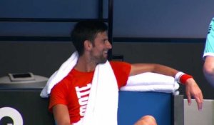 Open d'Australie 2018 - Novak Djokovic à l'entrainement à Melbourne