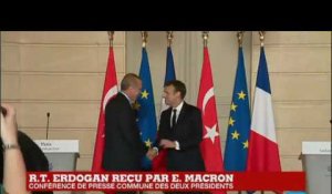 Conférence de presse commune entre Emmanuel Macron et Recep Tayyip Erdogan