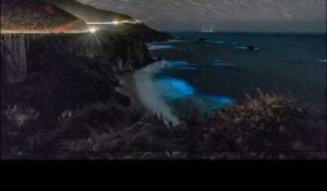 Vagues bioluminescentes en Californie