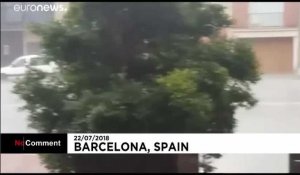 Violent orage de grêle à Barcelone