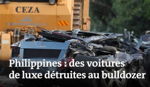 Philippines : des voitures de luxe détruites au bulldozer