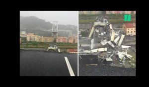 Les images spectaculaires après l'effondrement du pont Morandi à Gênes