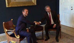 Helsinki: Macron rencontre son homologue finlandais Niinistö
