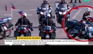 14 juillet: deux motards de la Garde républicaine chutent pendant leur chorégraphie