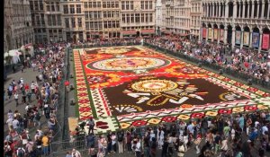 Le tapis de fleurs mexicain visible jusqu'à dimanche sur la Grand-Place de Bruxelles