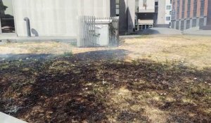 Incendie de pelouse au ministère des Finances de Charleroi 2