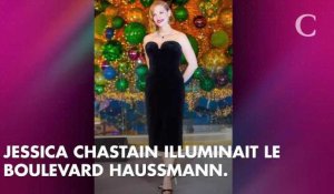 PHOTOS. 3, 2, 1... Jessica Chastain lance les illuminations de Noël aux Galeries Lafayette