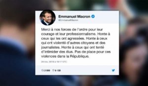 "Gilets jaunes" : Macron exprime sa "honte" face aux violences