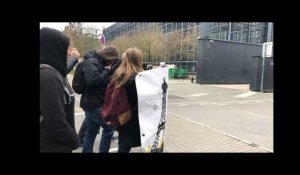 Nantes. Départ manifestation étudiante de l'école des Beaux Arts 