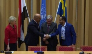 Yémen: poignée de mains symbolique entre les belligérants