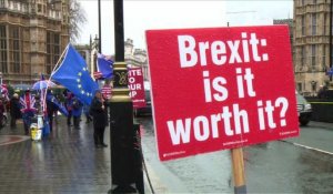 Londres: des manifestants pro et anti-Brexit devant le Parlement