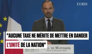 Edouard Philippe : "Aucune taxe ne mérite de mettre en danger l'unité de la nation"