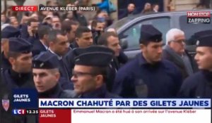 Emmanuel Macron chahuté par des Gilets jaunes avenue Kléber (vidéo)