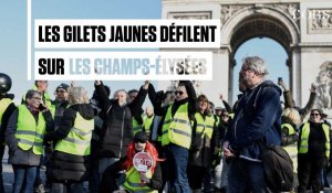 A Paris, les gilets jaunes ont défilé sur les Champs-Elysées