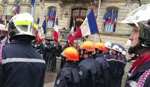 Coutances. Gerbes, revue de troupes et défilé des pompiers du 11 novembre 2018