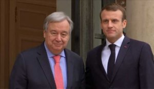 Macron reçoit le secrétaire général de l'ONU Antonio Guterres