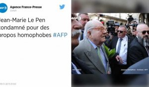 Jean-Marie Le Pen condamné pour ses propos homophobes.