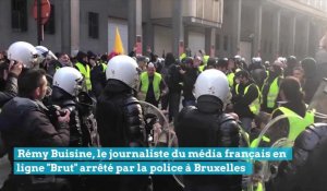 Remy Buisine arrêté en plein direct lors de la manifestation des Gilets jaunes à Bruxelles