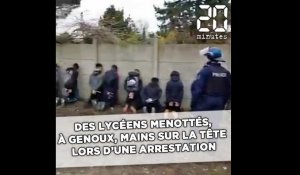 Plus d'une centaine de lycéens de Mantes-la-Jolie à genoux, menottés, mains sur la tête, lors d'une arrestation
