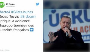 "Gilets jaunes" : Erdogan dénonce la "violence" des autorités françaises