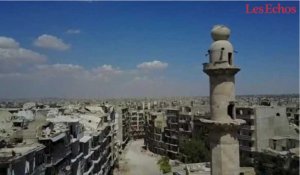 Les ruines de la ville d'Alep filmées par un drone
