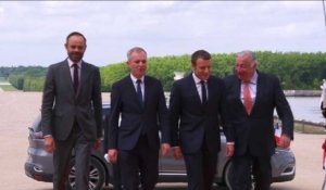 Arrivée d'Emmanuel Macron à Versailles