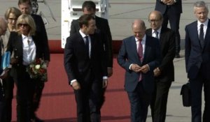 G20: arrivée du président français Macron à Hambourg