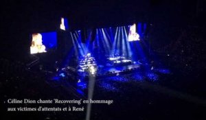 Céline Dion chante 'Recovering' en hommage aux victimes d'attentats et à René