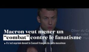 Macron appelle au "combat" contre le fanatisme et le repli