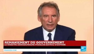 REPLAY - Démission de François Bayrou : Allocution de l'ancien ministre de la justice