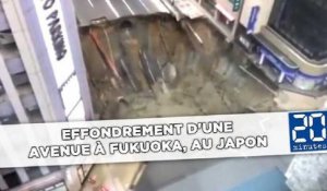 Effondrement d'une avenue à Fukuoka, au Japon