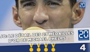 JO: Le détail des 23 médailles d'or de Michael Phelps