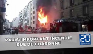 Important incendie rue de Charonne à Paris