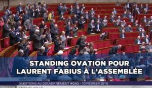 Standing ovation pour Laurent Fabius à l'Assemblée Nationale