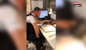 OM-Atlético : Un policier supporter du PSG trolle un Marseillais pendant le match (Vidéo)