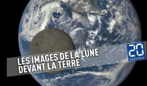 La Lune photographiée devant la Terre