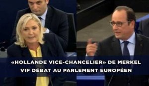 Le Pen: «Hollande vice-chancelier» de Merkel, vif débat au Parlement européen