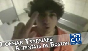 Djokhar Tsarnaev fait un doigt d'honneur dans sa cellule