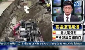 Taïwan: des explosions dues à une  fuite de gaz ont dévasté une rue