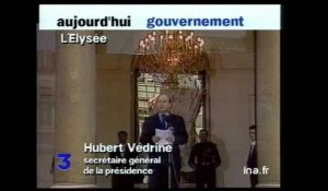 Annonce du gouvernement Hubert Verdrine