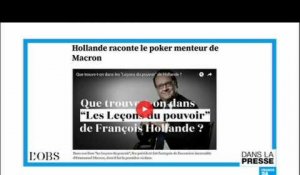 revue de presse : François Hollande et ses "leçons de pouvoir"