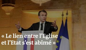 Pour Emmanuel Macron, « le lien entre l'Eglise et l'Etat s'est abîmé » 