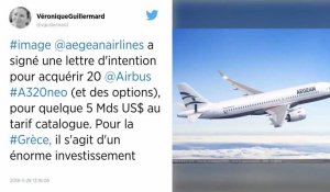 Airbus signe la vente de 42 avions avec la Grèce pour un montant de 4 milliards d'euros.