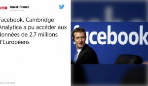 Facebook. Cambridge Analytica a pu accéder aux données de 2,7 millions d'Européens.