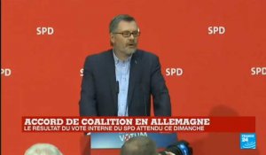 Le SPD annonce les résultats du référendum, pour une coalition avec Angela Merkel