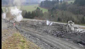 Tir de mines sur la RN 164 dans le Finistère 