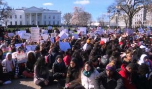 Les lycéens contre les armes à feu devant la Maison Blanche