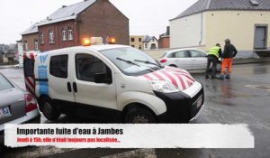 Importante fuite d'eau à Jambes ( Namur )