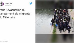 Plus d'un millier de migrants évacués à Paris sur le campement du "Millénaire".